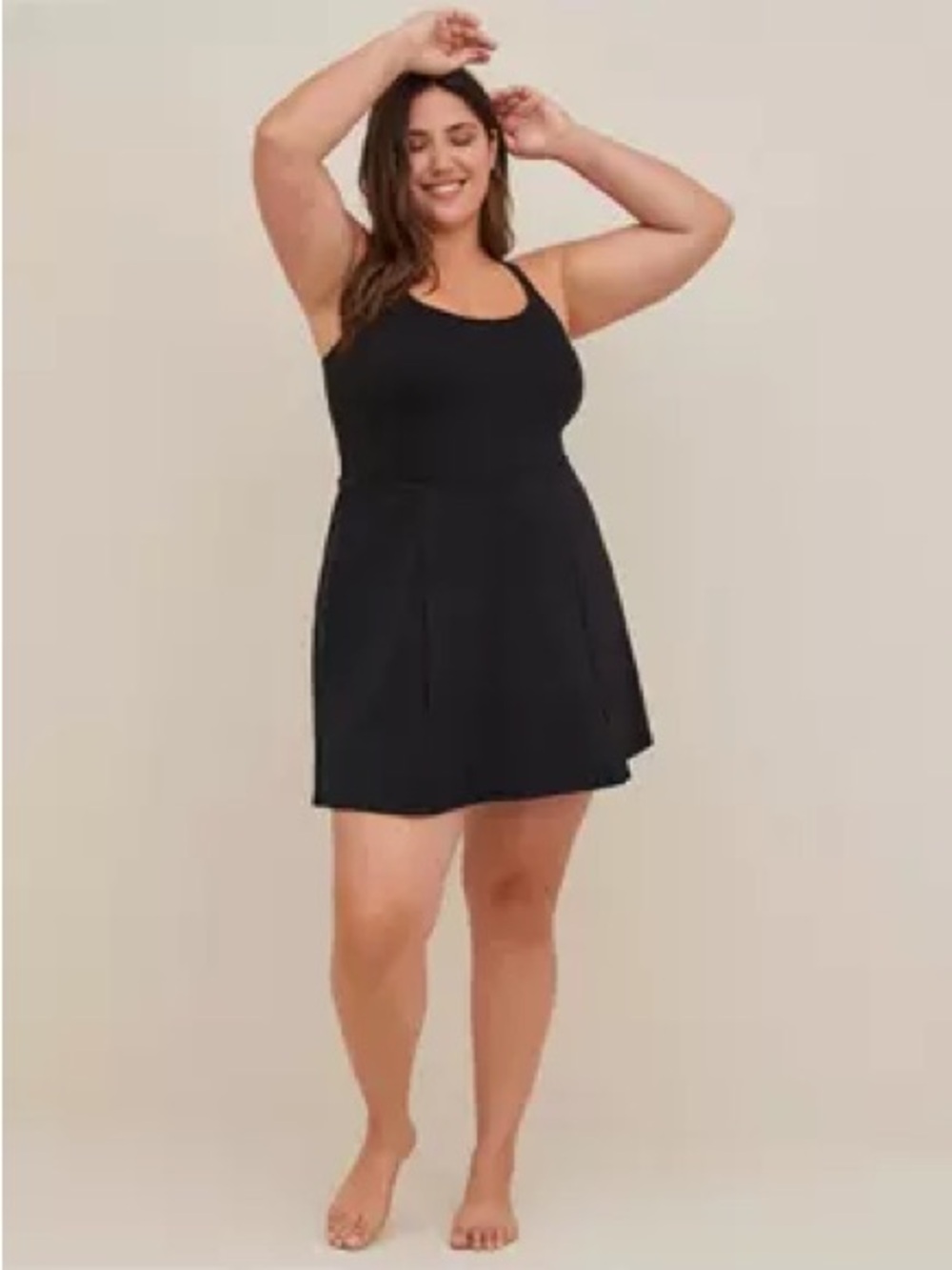 Black Women’s Swimdress - Classic Scoop Neck